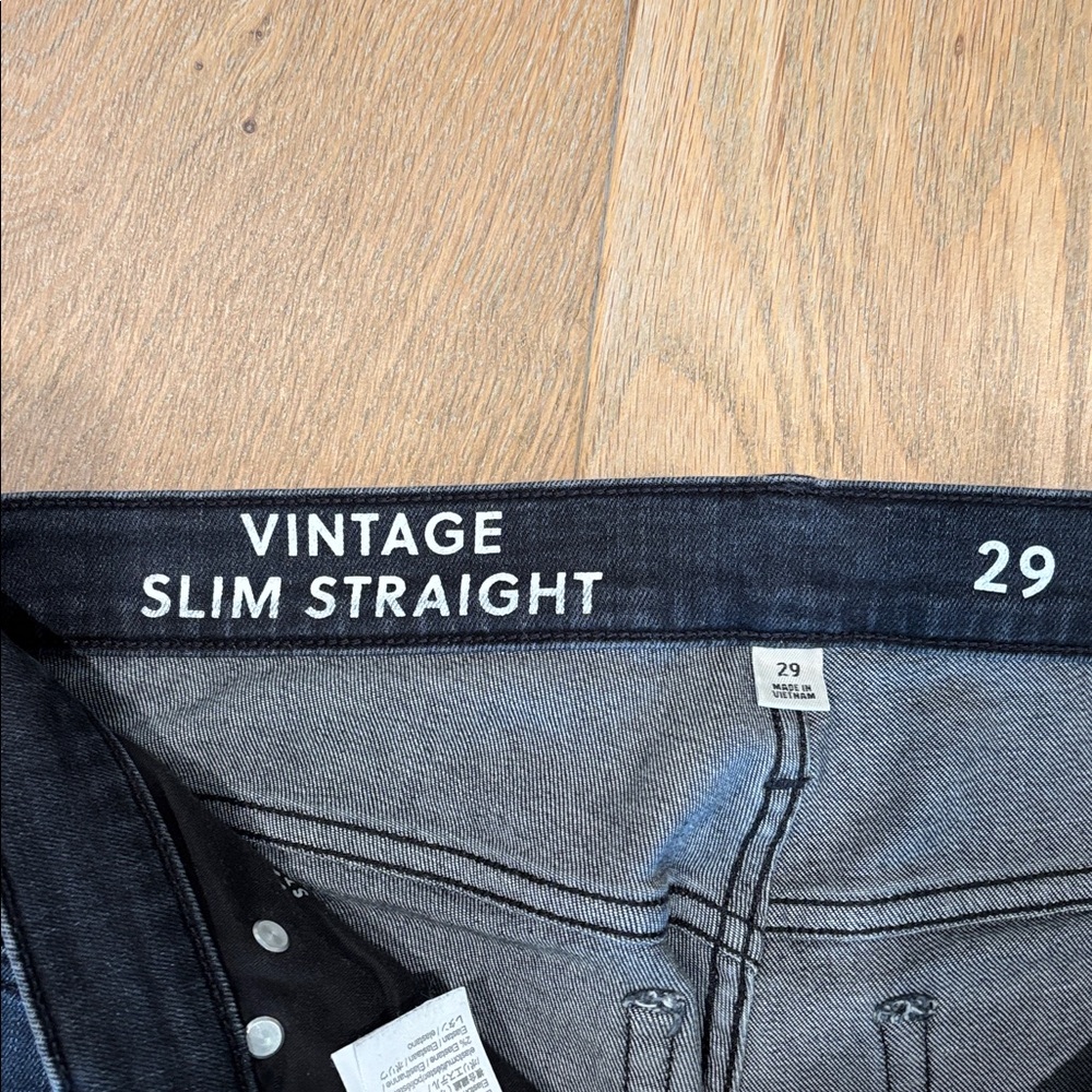 J Crew Vintage Slim Straight Jeans | 29 | Charcoal Wash | Contemporary | Midrise - Picture 7 of 9